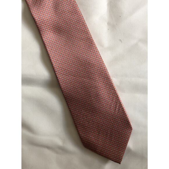 MICHAEL KORS striped tie Mens Necktie 100% Silk Tie Peach Abstract 58” L 3” W - Picture 1 of 5